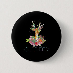 Badge Rond 5 Cm Oh Cerf Mignon Design Minimaliste Coloré