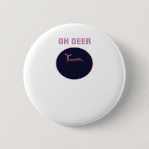 Badge Rond 5 Cm Oh Cerf Moderne Esthétique 