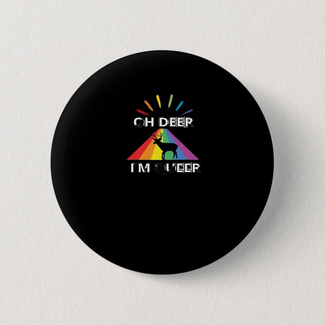 Badge Rond 5 Cm Oh cerf queer design esthétique tendance  (Devant)