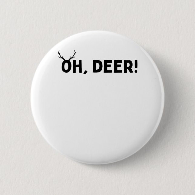 Badge Rond 5 Cm Oh Cerf Simple Esthétique  (Devant)