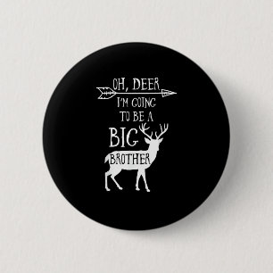 Badge Rond 5 Cm Oh Cerf Va Fêter L'annonce De Grand Frère Noël