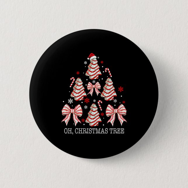 Badge Rond 5 Cm Oh Christmas Tree Cakes Debbie Becky Jen Cake Love (Devant)