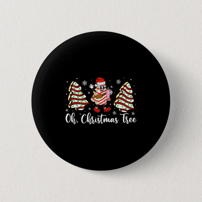 Badge Rond 5 Cm Oh Christmas Tree Cakes Debbie Becky Jen Cake Love (Devant)