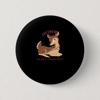 Badge Rond 5 Cm Oh Deer Christmas Modern Design 