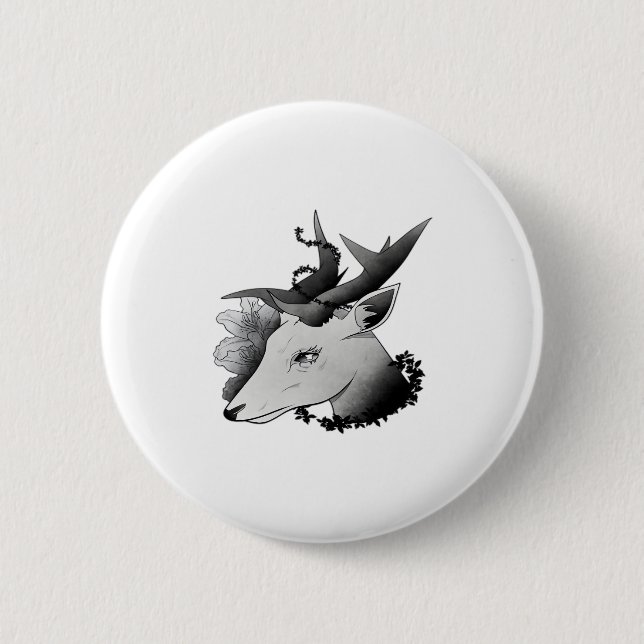 Badge Rond 5 Cm Oh Deer Classic Style  (Devant)