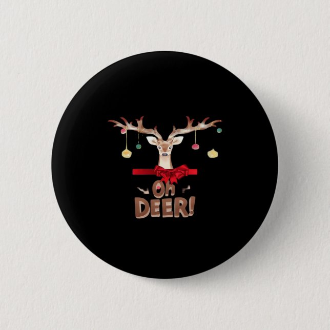 Badge Rond 5 Cm Oh Deer Classic Vibe  (Devant)