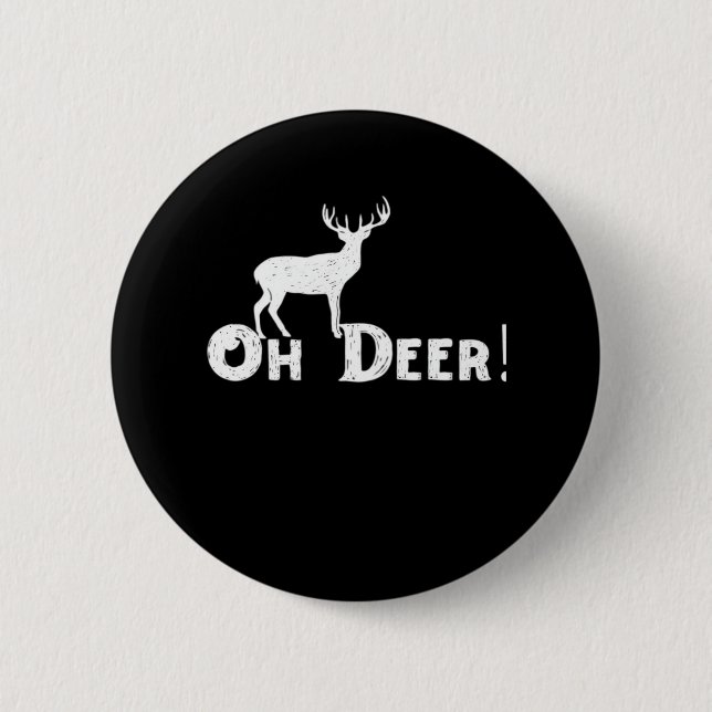 Badge Rond 5 Cm Oh Deer Clean Graphic Style  (Devant)