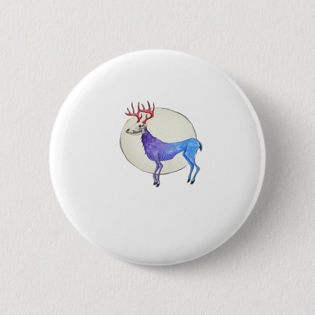 Badge Rond 5 Cm Oh Deer Clean Graphic Style  (Devant)