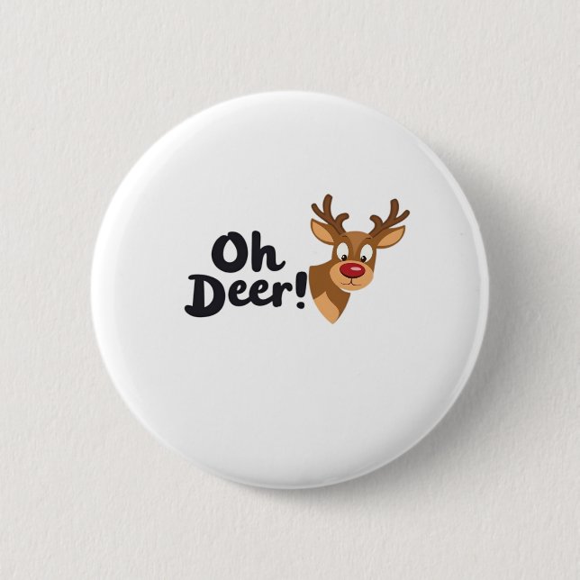 Badge Rond 5 Cm Oh Deer Clean Minimal Seeing  (Devant)