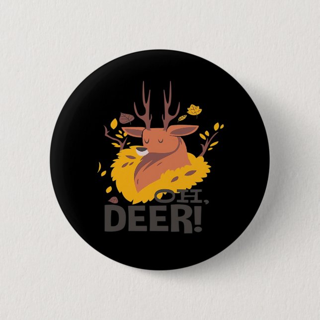 Badge Rond 5 Cm Oh Deer Creative Design  (Devant)