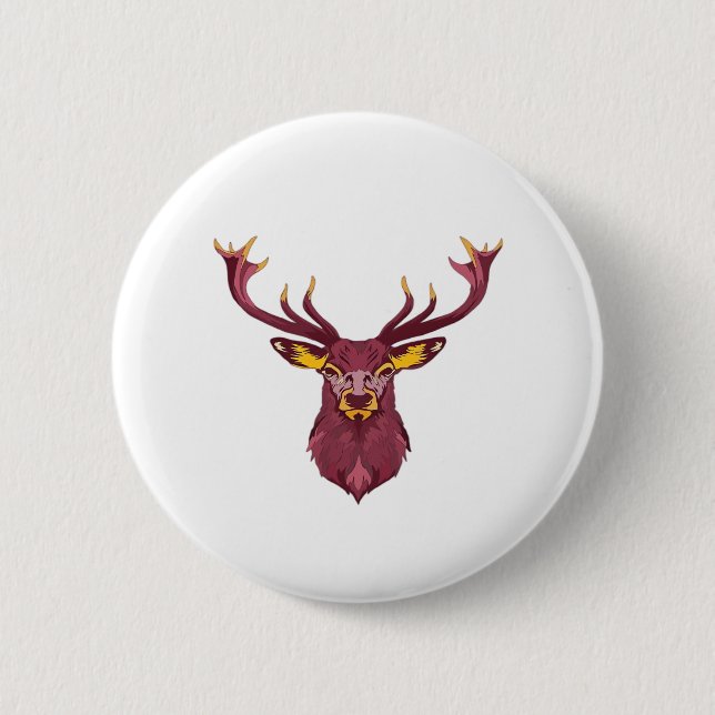 Badge Rond 5 Cm Oh Deer Fresh Modern Design  (Devant)