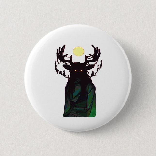 Badge Rond 5 Cm Oh Deer Minimal Design  (Devant)