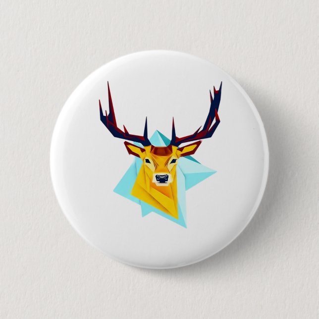 Badge Rond 5 Cm Oh Deer Minimal Rustic Style  (Devant)