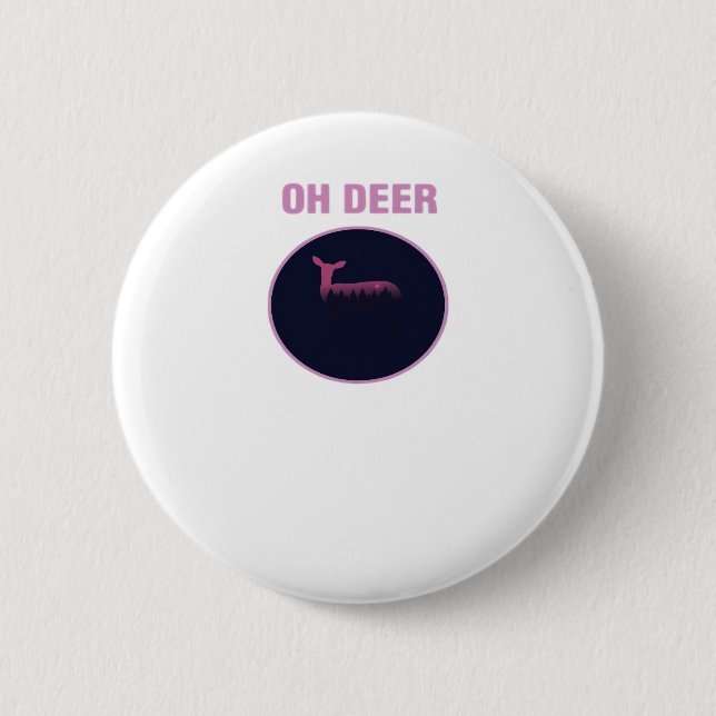 Badge Rond 5 Cm Oh Deer Modern Aesthetic  (Devant)