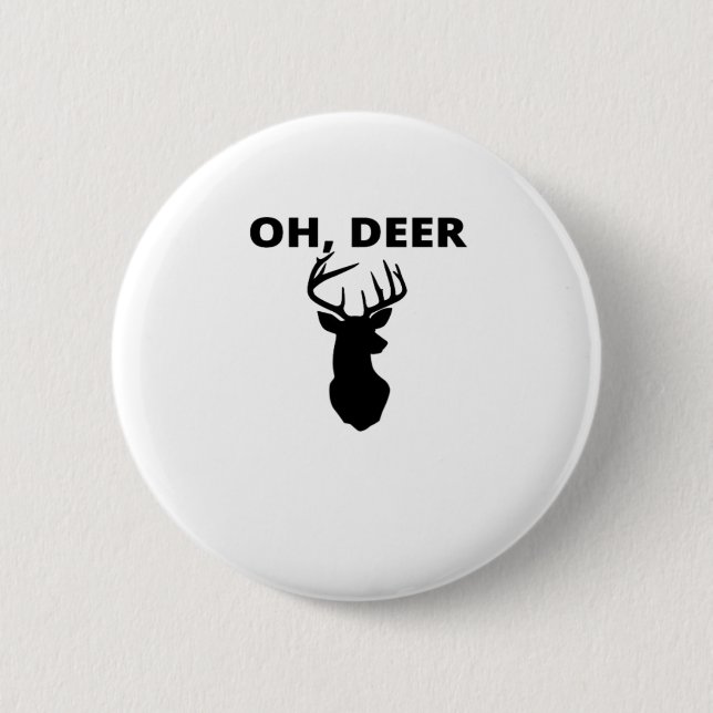 Badge Rond 5 Cm Oh Deer Oh Dear Whimsical Art Style  (Devant)