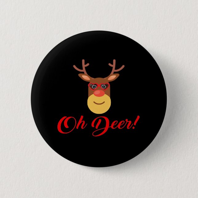 Badge Rond 5 Cm Oh Deer Retro Classic   (Devant)