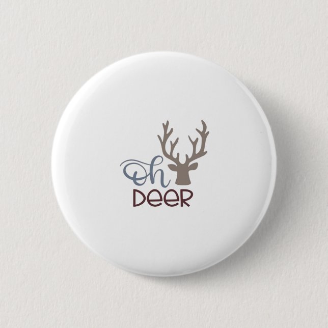 Badge Rond 5 Cm Oh Deer Retro Classic Design  (Devant)
