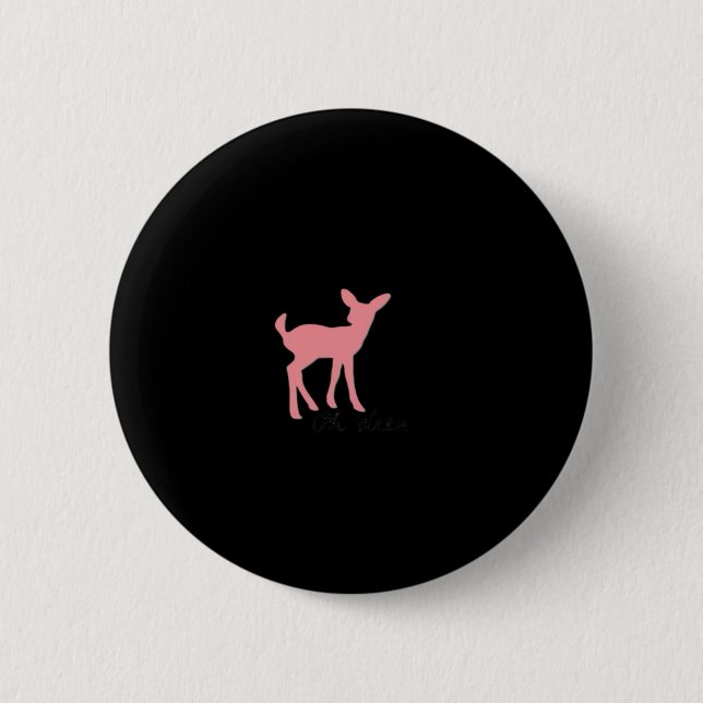 Badge Rond 5 Cm Oh Deer Retro Classic Style  (Devant)