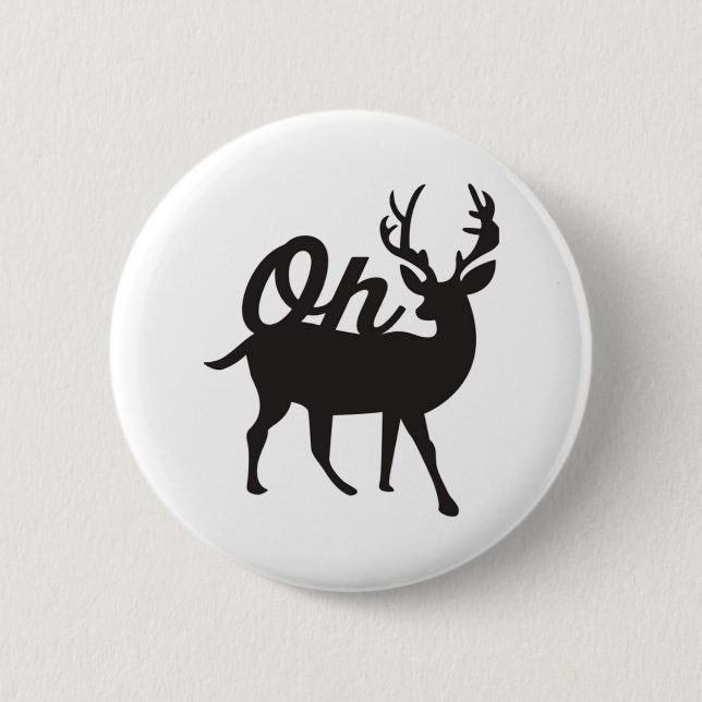 Badge Rond 5 Cm Oh Deer Retro Classic Vibe  (Devant)