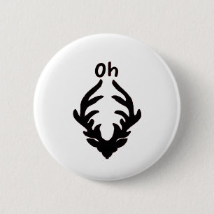Badge Rond 5 Cm Oh Deer Style Artistique Propre