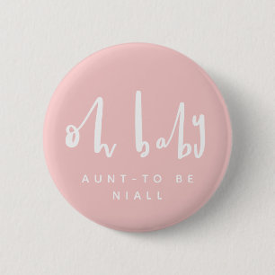Badge Rond 5 Cm oh mon chéri, chic baby shower rose