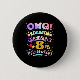 Badge Rond 5 Cm Oh mon dieu, c'est l'anniversaire de mon petit-fil