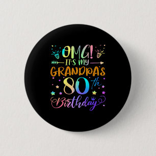 Badge Rond 5 Cm Oh mon dieu, c'est les 80 ans de mon grand-père, d