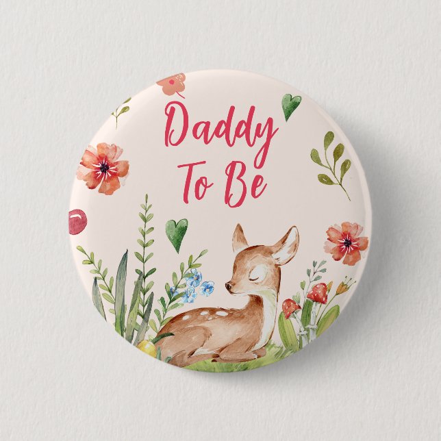 Badge Rond 5 Cm Oh Mon Père Baby shower, Papa À Être Bouton (Devant)