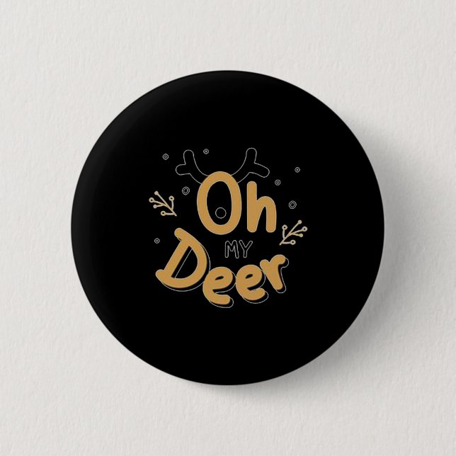 Badge Rond 5 Cm Oh My Deer  (Devant)