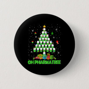 Badge Rond 5 Cm Oh Pharmatree Pharmacie de l'Arbre de Noël Médicam