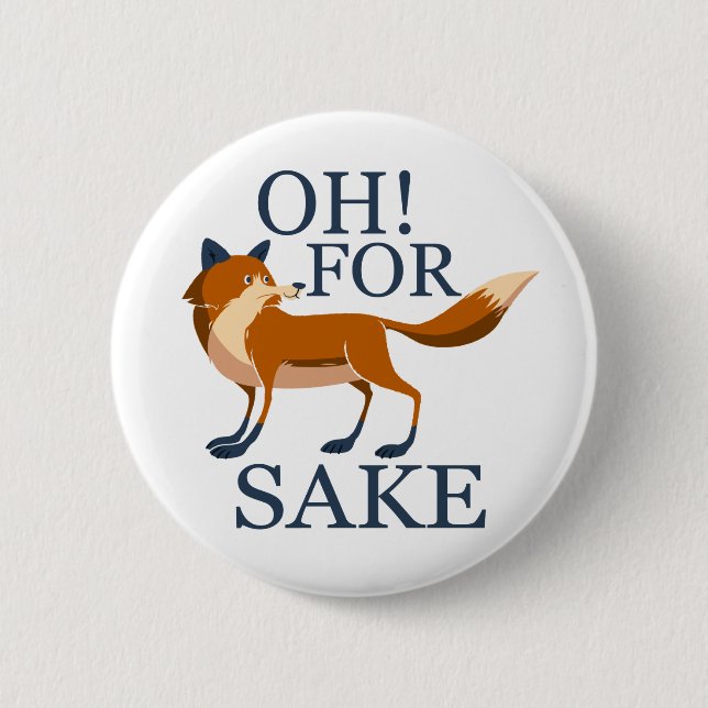 Badge Rond 5 Cm Oh pour le saké renard (Devant)