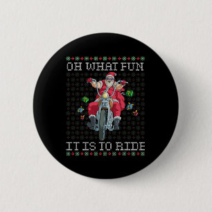 Badge Rond 5 Cm Oh Quel Amusant C'Est De Circuler Moto Noël Gif