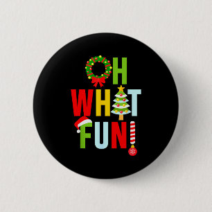 Badge Rond 5 Cm Oh Quelle Amusement Noël Avec Couronne Et Arbre 
