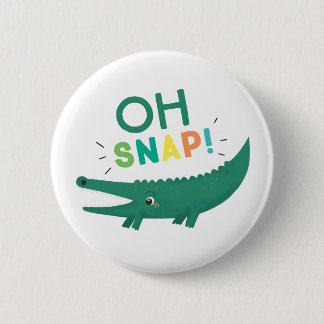 Badge Rond 5 Cm Oh Snap Alligator Crocodile fête d'anniversaire Bo