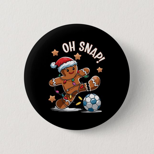 Badge Rond 5 Cm Oh Snap Biscuit de Noël Foot 1  (Devant)