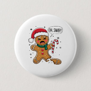 Badge Rond 5 Cm Oh Snap Bonhomme en pain d'épice Mignon Roi du bis