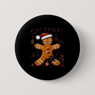 Badge Rond 5 Cm Oh Snap Bonhomme en pain d'épices Noël Drôle Cooki