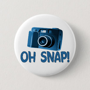 Badge Rond 5 Cm Oh Snap Caméra