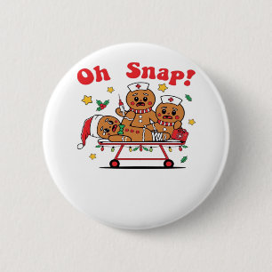 Badge Rond 5 Cm Oh Snap Gingerbread École infirmière Noël classiqu