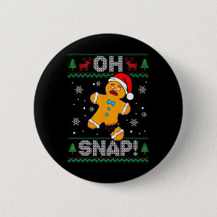Badge Rond 5 Cm Oh Snap Gingerbread Homme Christmas Fun Cookie lai
