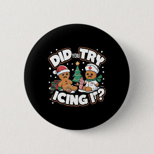 Badge Rond 5 Cm Oh Snap Gingerbread Homme Cookie Avez-Vous Essayé