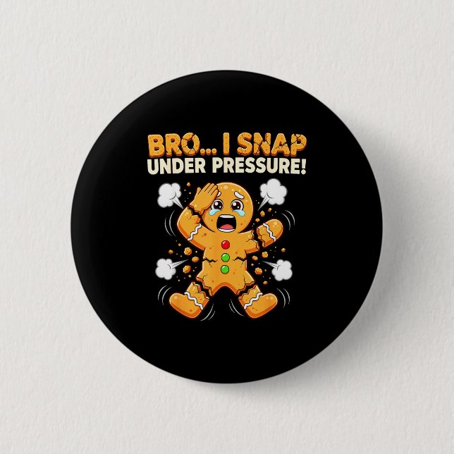 Badge Rond 5 Cm Oh Snap Gingerbread Man Cookies I Snap Under Press (Devant)
