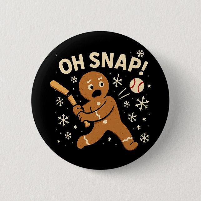 Badge Rond 5 Cm Oh Snap Gingerbreadman Christmas Sell _1  (Devant)