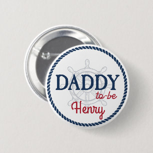 Badge Rond 5 Cm Ohé C'est un Garçon Baby Shower Marin Futur Papa