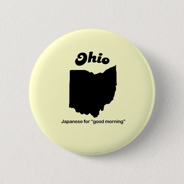 Badge Rond 5 Cm Ohio Motto - Japonais pour bonjour (Devant)