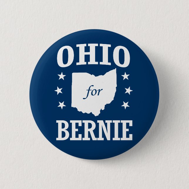 BADGE ROND 5 CM OHIO POUR BERNIE SANDERS (Devant)