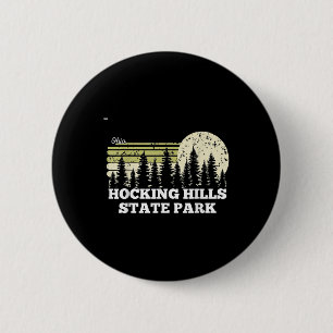 Badge Rond 5 Cm Ohio Randonnée Parc d'État de Hocking Hills Arbres