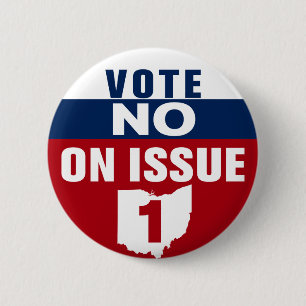 Badge Rond 5 Cm Ohio Vote Non Sur Le Numéro 1