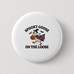 Badge Rond 5 Cm Oie éffrayante Sur La Sorcière Perdue Animal Oie S