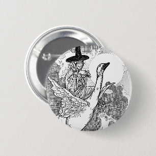 Badge Rond 5 Cm Oie-mère victorienne vintage par Charles Robinson